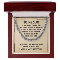 Load image into Gallery viewer, To My Son Cuban Link Chain Silver, Birthday Christian Gift for Son from Mom
