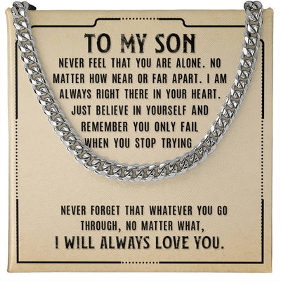 Load image into Gallery viewer, To My Son Necklace from Mom, Never Feel That You Are Alone
