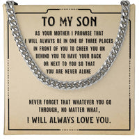 Load image into Gallery viewer, To My Son Cuban Link Chain Silver, Birthday Christian Gift for Son from Mom
