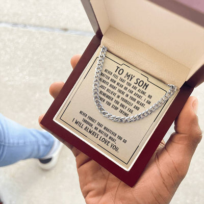 Load image into Gallery viewer, To My Son Necklace from Mom, Never Feel That You Are Alone

