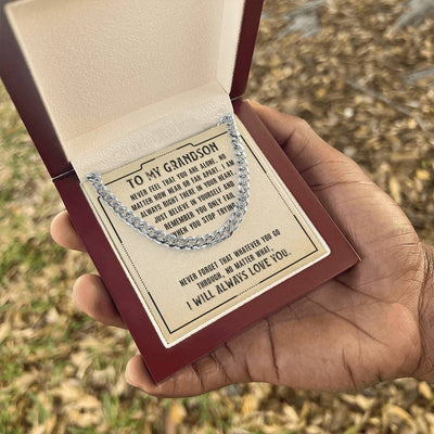Load image into Gallery viewer, To My Grandson Necklace from Grandparents, Never Feel That You Are Alone
