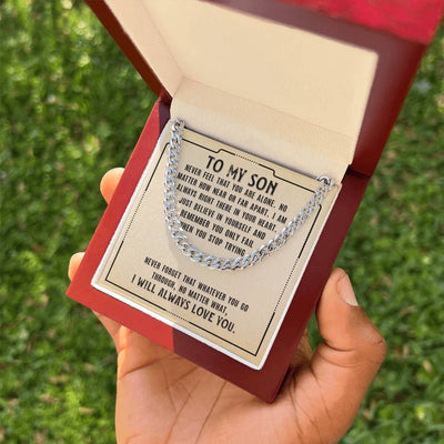 Load image into Gallery viewer, To My Son Necklace from Mom, Never Feel That You Are Alone
