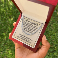 Load image into Gallery viewer, To My Grandson Necklace from Grandparents, Never Feel That You Are Alone
