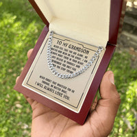 Load image into Gallery viewer, To My Grandson Necklace from Grandparents, Never Feel That You Are Alone
