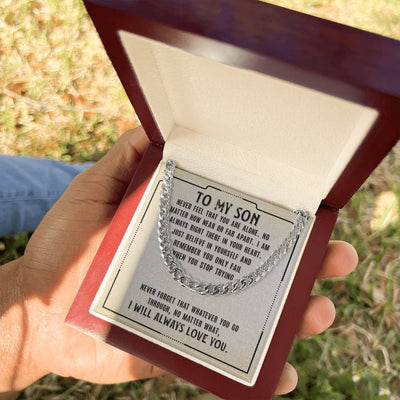 Load image into Gallery viewer, To My Son Necklace from Mom, Never Feel That You Are Alone
