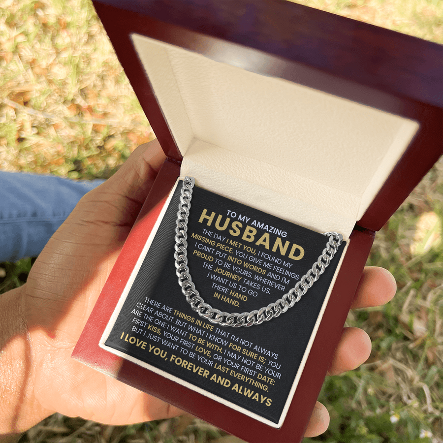 To My Husband Cuban Chain Link Birthday Gifts, the Day I Met You I Found My Missing Piece