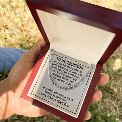 Load image into Gallery viewer, To My Grandson Necklace from Grandparents, Never Feel That You Are Alone

