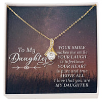 Load image into Gallery viewer, To My Daughter Necklace from Mom/dad, Your Smile Makes Me Smile
