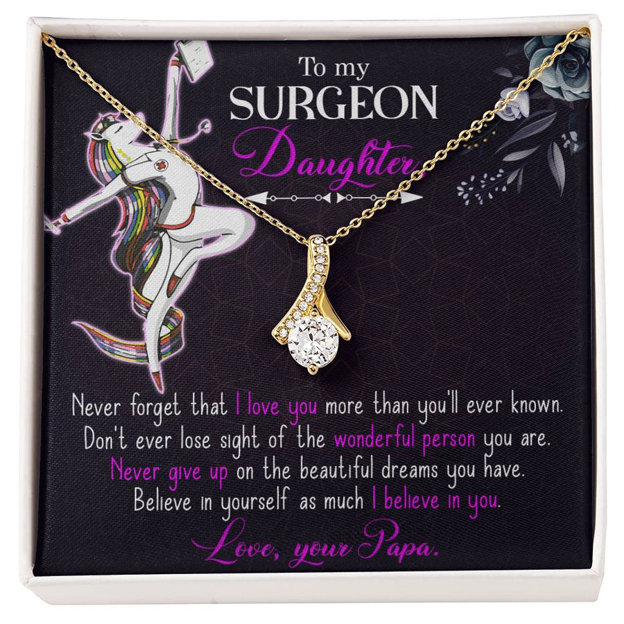 To My Nurse Daughter Necklace from Dad, Thank You Gift for My Nurse Daughter