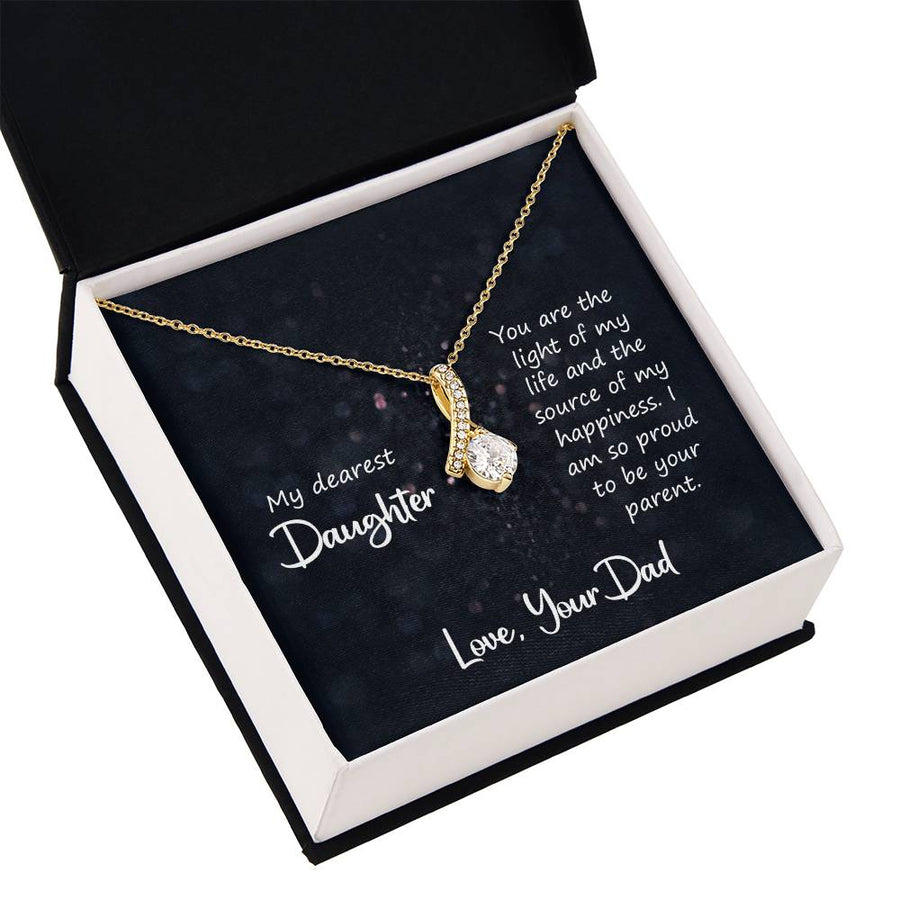 To My Daughter Necklace from Dad, You Are the Light of My Life