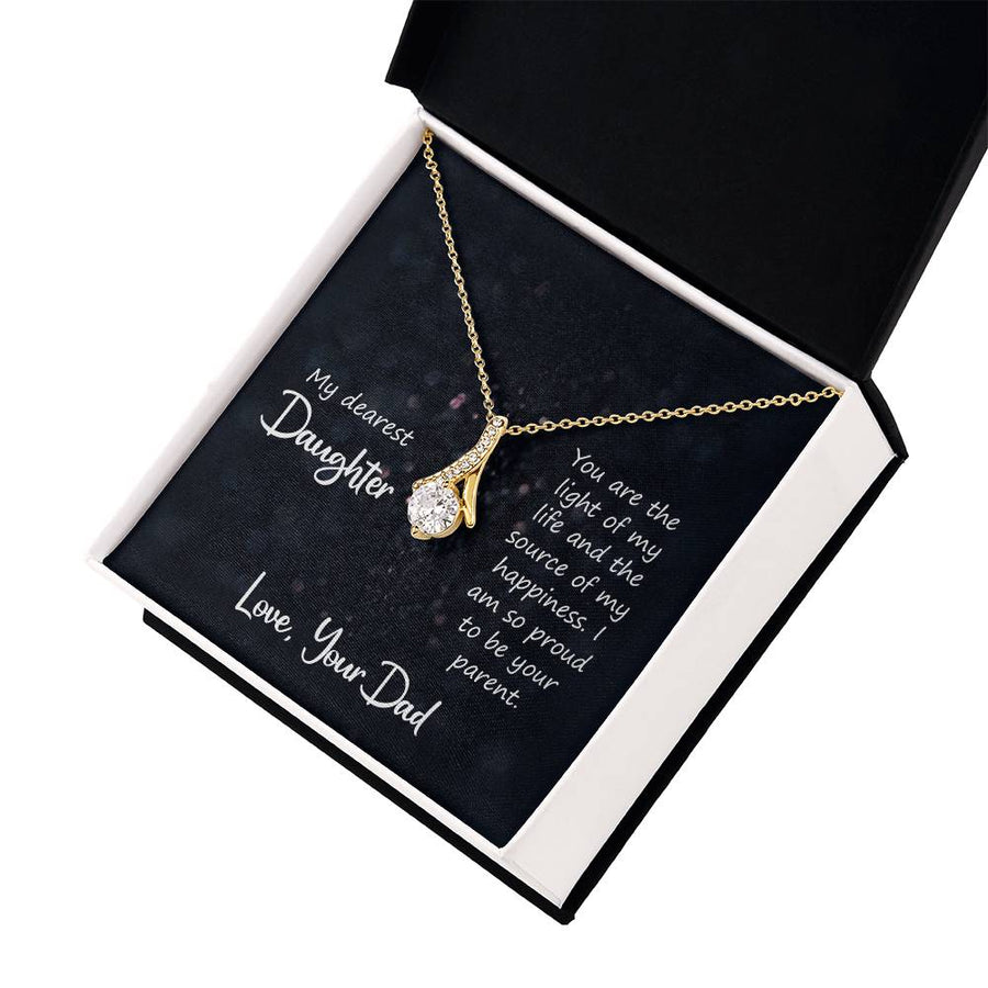 To My Daughter Necklace from Dad, You Are the Light of My Life