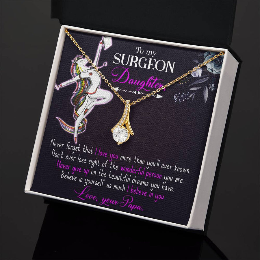 To My Nurse Daughter Necklace from Dad, Thank You Gift for My Nurse Daughter