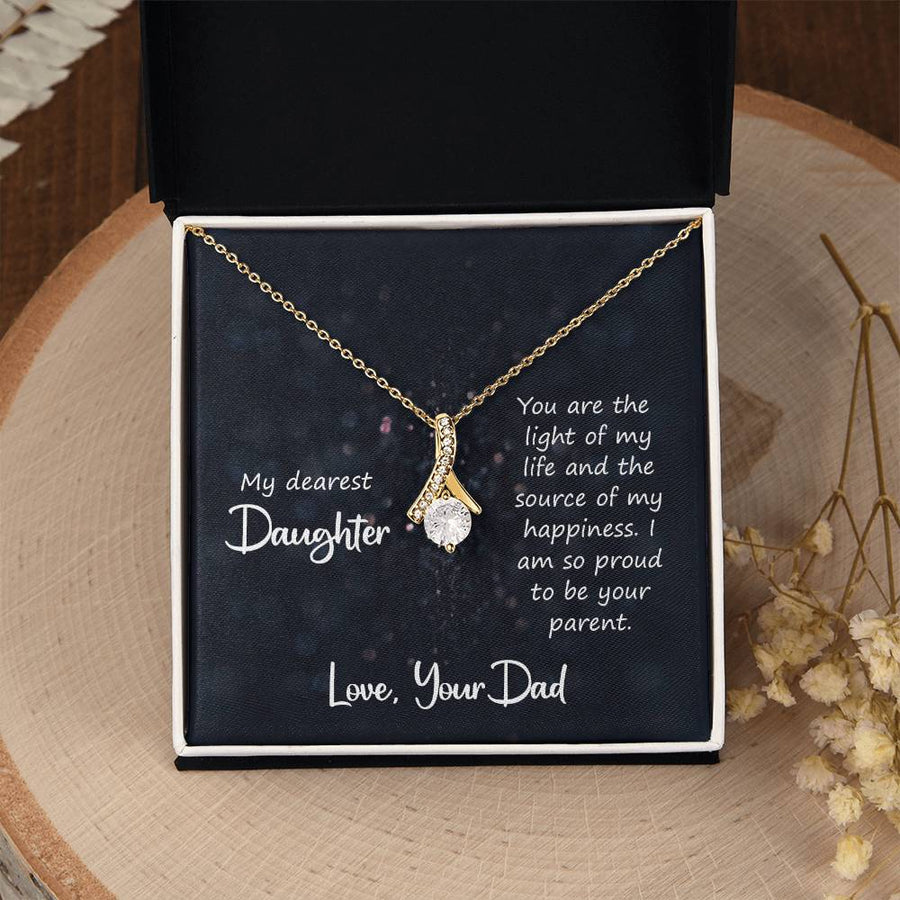 To My Daughter Necklace from Dad, You Are the Light of My Life