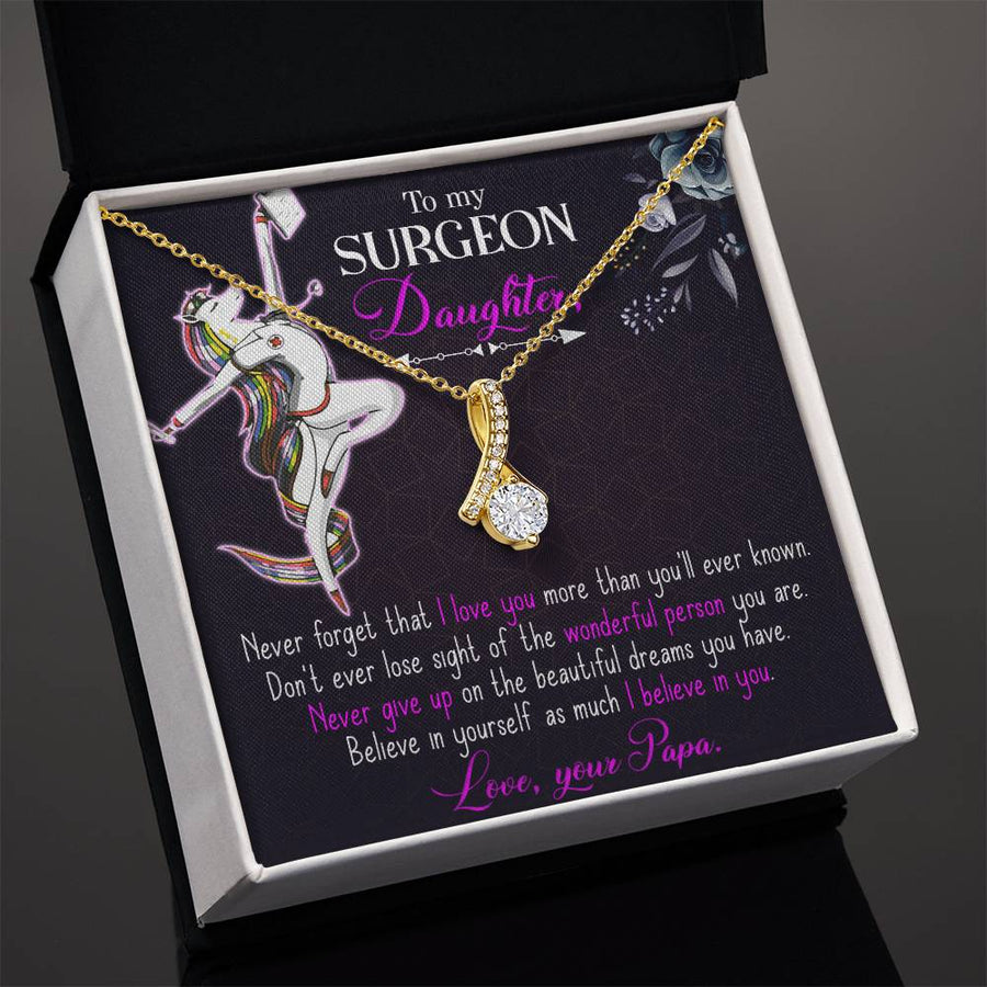 To My Nurse Daughter Necklace from Dad, Thank You Gift for My Nurse Daughter