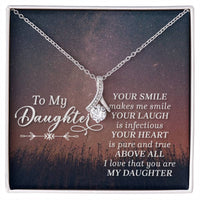 Load image into Gallery viewer, To My Daughter Necklace from Mom/dad, Your Smile Makes Me Smile
