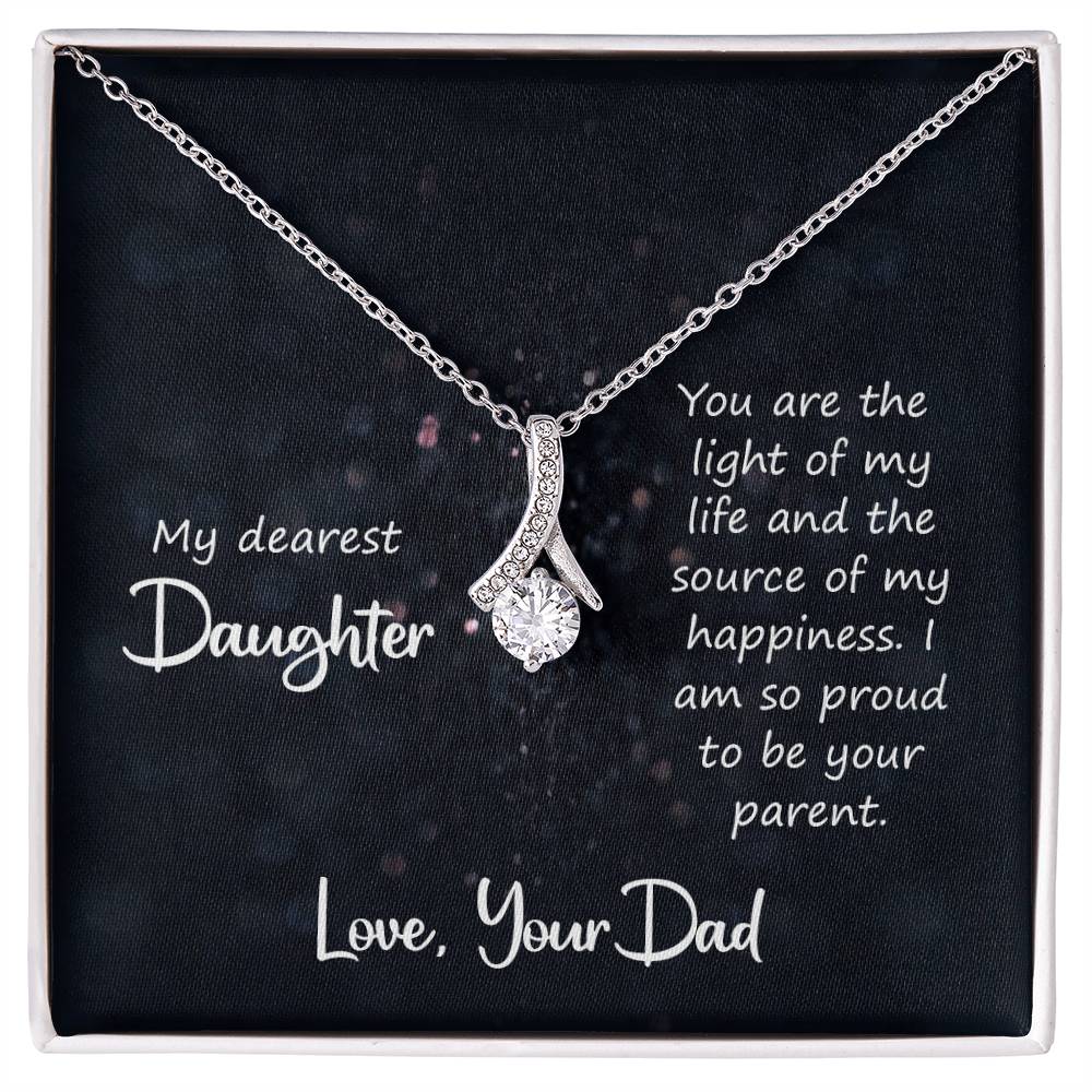 To My Daughter Necklace from Dad, You Are the Light of My Life