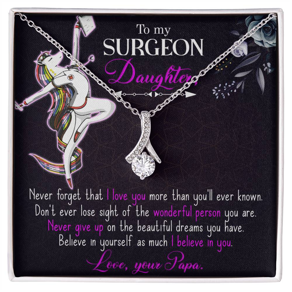 To My Nurse Daughter Necklace from Dad, Thank You Gift for My Nurse Daughter