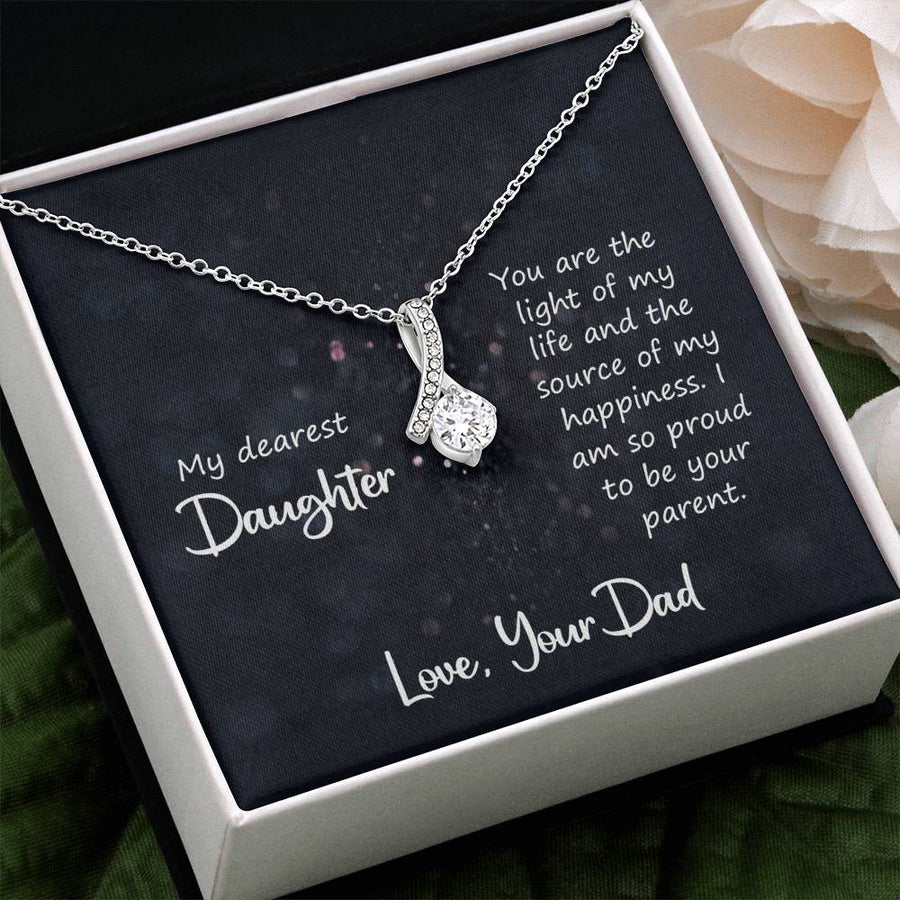 To My Daughter Necklace from Dad, You Are the Light of My Life