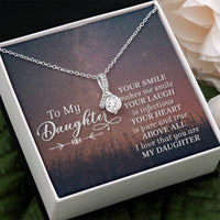 Load image into Gallery viewer, To My Daughter Necklace from Mom/dad, Your Smile Makes Me Smile
