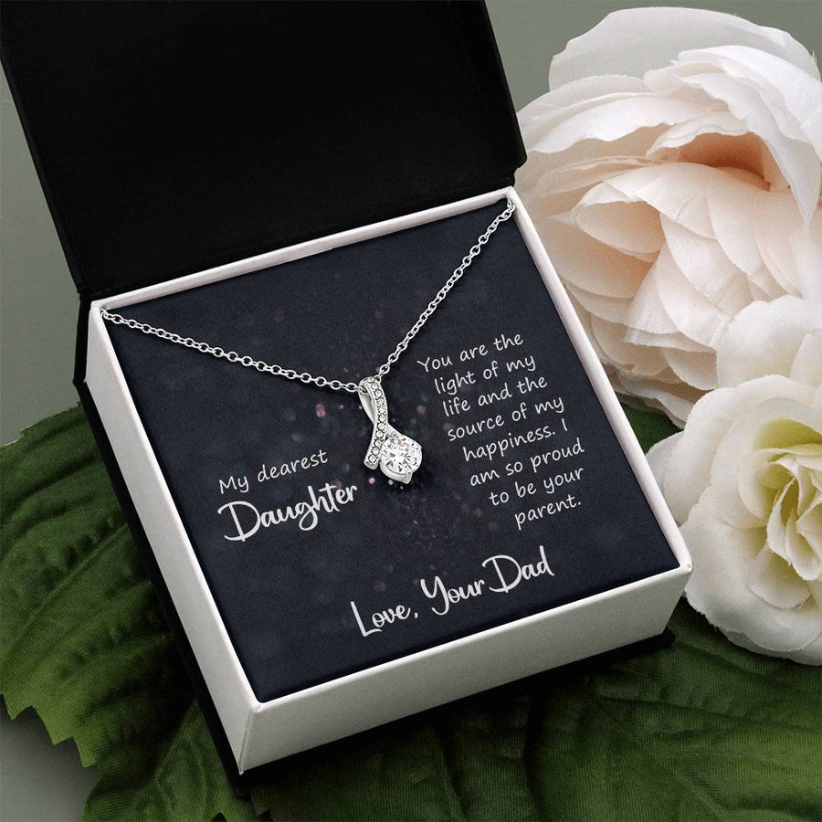 To My Daughter Necklace from Dad, You Are the Light of My Life