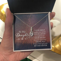 Load image into Gallery viewer, To My Daughter Necklace from Mom/dad, Your Smile Makes Me Smile

