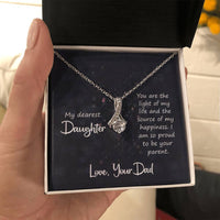 Load image into Gallery viewer, To My Daughter Necklace from Dad, You Are the Light of My Life
