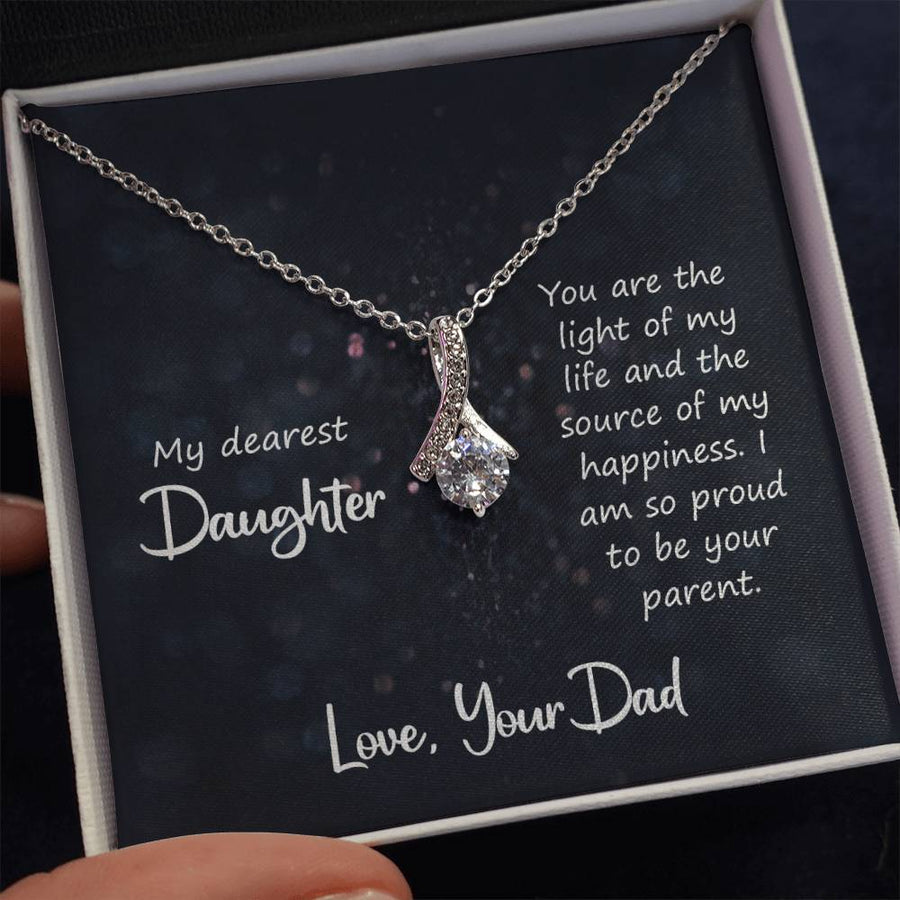 To My Daughter Necklace from Dad, You Are the Light of My Life