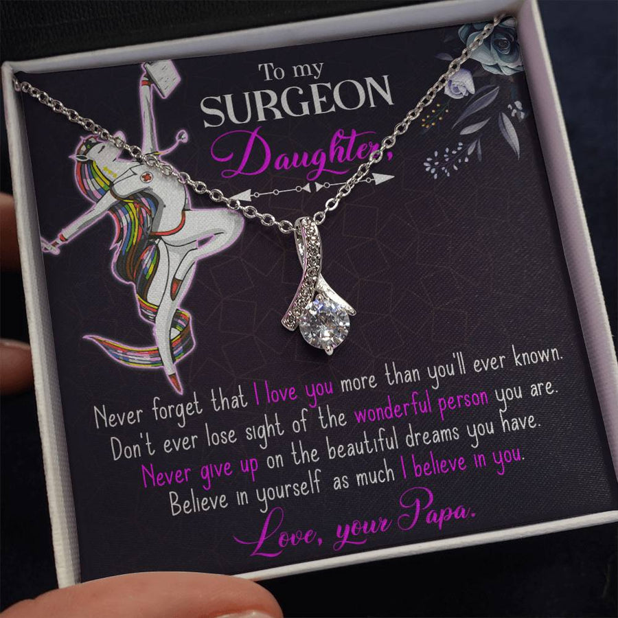 To My Nurse Daughter Necklace from Dad, Thank You Gift for My Nurse Daughter