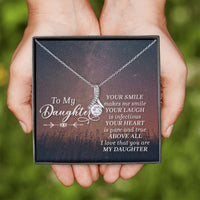 Load image into Gallery viewer, To My Daughter Necklace from Mom/dad, Your Smile Makes Me Smile
