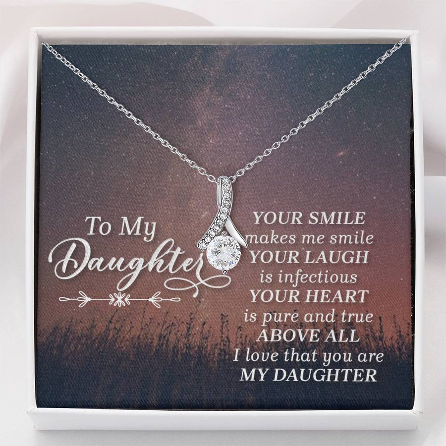 To My Daughter Necklace from Mom/dad, Your Smile Makes Me Smile