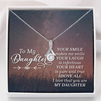 Load image into Gallery viewer, To My Daughter Necklace from Mom/dad, Your Smile Makes Me Smile
