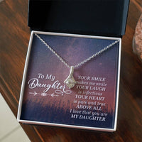 Load image into Gallery viewer, To My Daughter Necklace from Mom/dad, Your Smile Makes Me Smile
