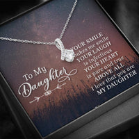 Load image into Gallery viewer, To My Daughter Necklace from Mom/dad, Your Smile Makes Me Smile
