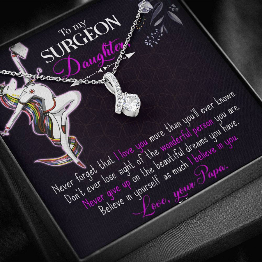 To My Nurse Daughter Necklace from Dad, Thank You Gift for My Nurse Daughter