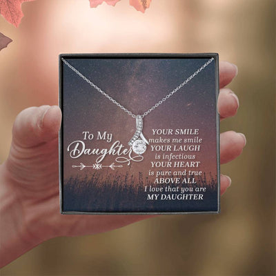 Load image into Gallery viewer, To My Daughter Necklace from Mom/dad, Your Smile Makes Me Smile
