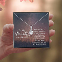 Load image into Gallery viewer, To My Daughter Necklace from Mom/dad, Your Smile Makes Me Smile
