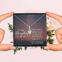 Load image into Gallery viewer, To My Daughter Necklace from Mom/dad, Your Smile Makes Me Smile
