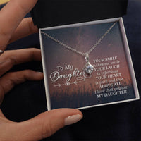 Load image into Gallery viewer, To My Daughter Necklace from Mom/dad, Your Smile Makes Me Smile
