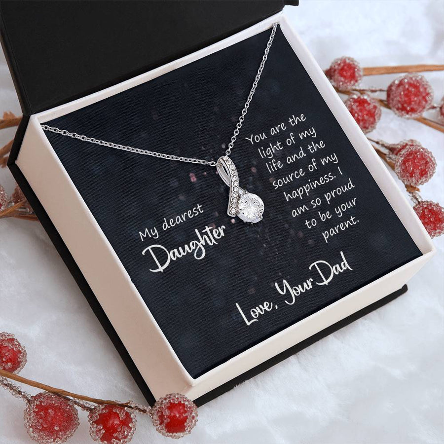 To My Daughter Necklace from Dad, You Are the Light of My Life