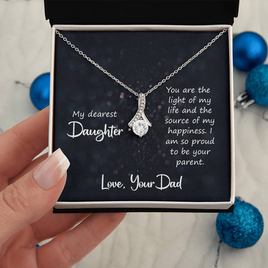 To My Daughter Necklace from Dad, You Are the Light of My Life