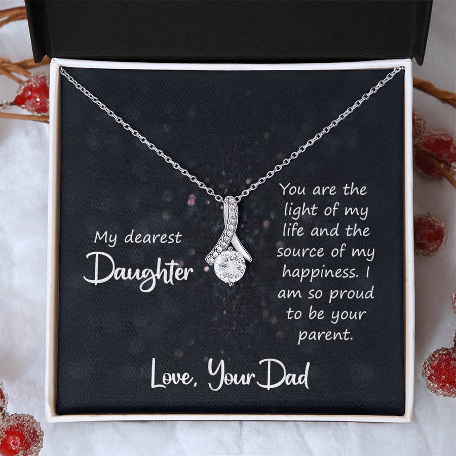 To My Daughter Necklace from Dad, You Are the Light of My Life