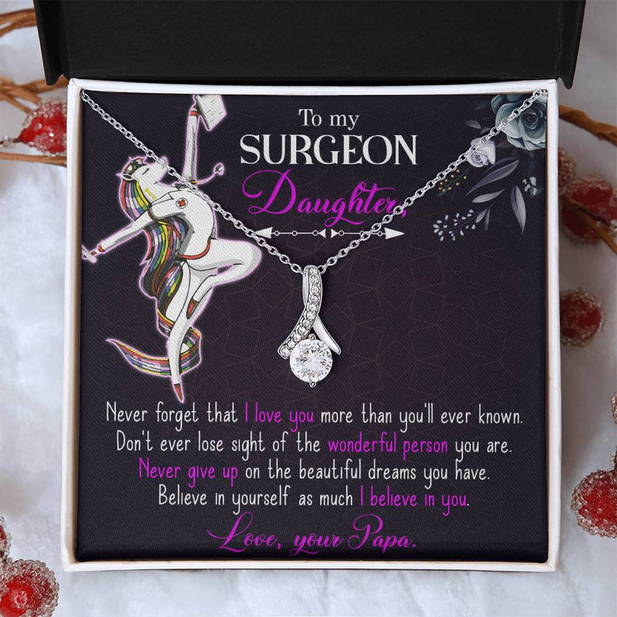 To My Nurse Daughter Necklace from Dad, Thank You Gift for My Nurse Daughter