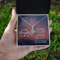 Load image into Gallery viewer, To My Daughter Necklace from Mom/dad, Your Smile Makes Me Smile
