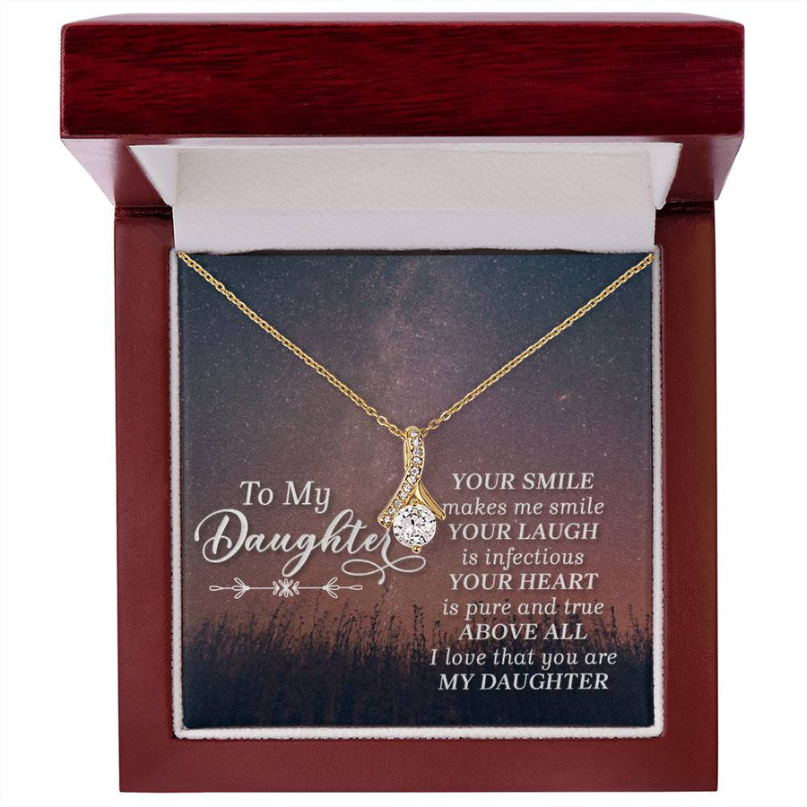 To My Daughter Necklace from Mom/dad, Your Smile Makes Me Smile