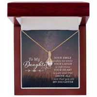 Load image into Gallery viewer, To My Daughter Necklace from Mom/dad, Your Smile Makes Me Smile
