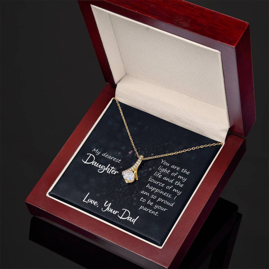 To My Daughter Necklace from Dad, You Are the Light of My Life