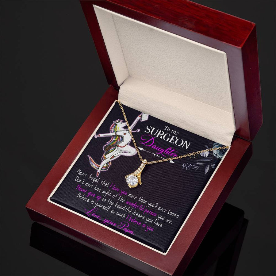To My Nurse Daughter Necklace from Dad, Thank You Gift for My Nurse Daughter