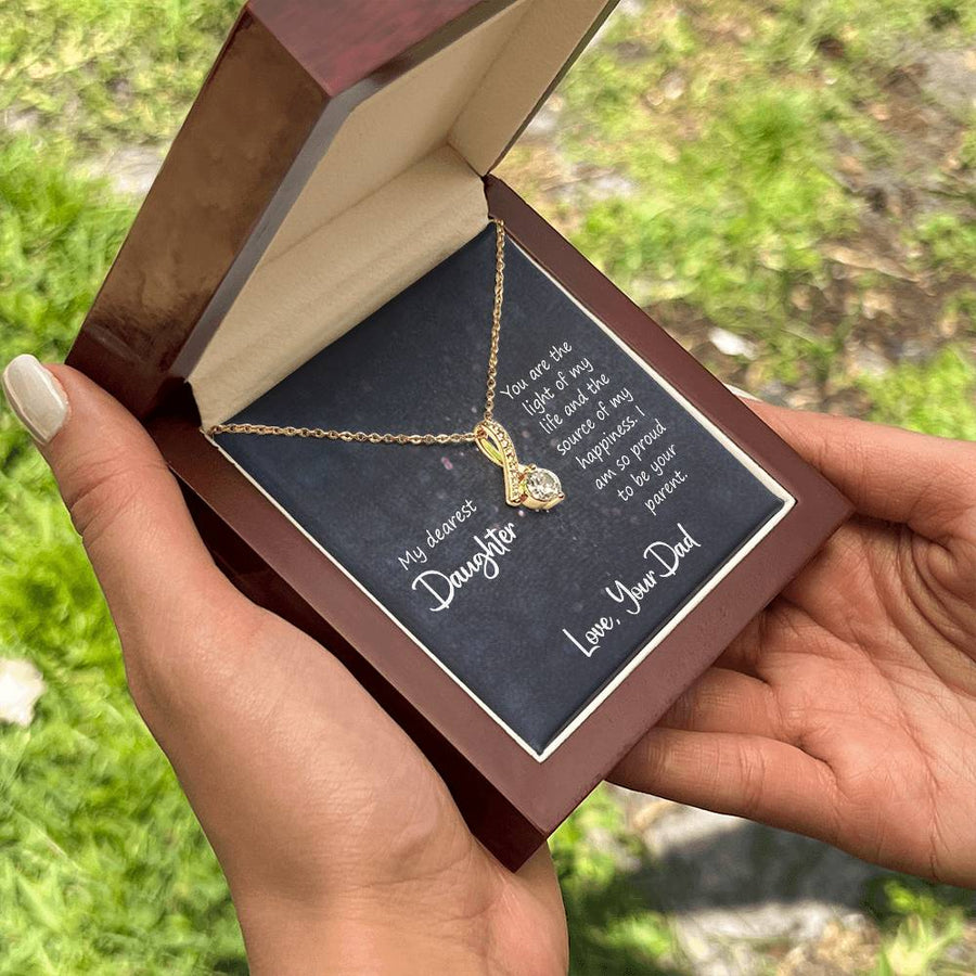 To My Daughter Necklace from Dad, You Are the Light of My Life