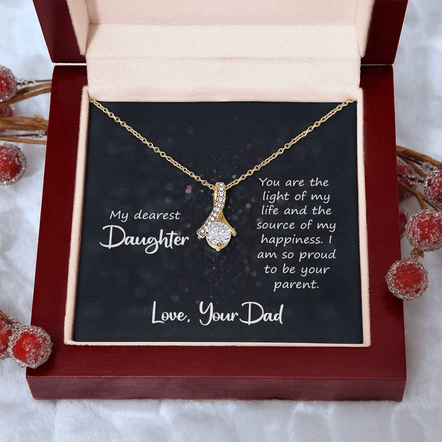 To My Daughter Necklace from Dad, You Are the Light of My Life