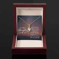 Load image into Gallery viewer, To My Daughter Necklace from Mom/dad, Your Smile Makes Me Smile

